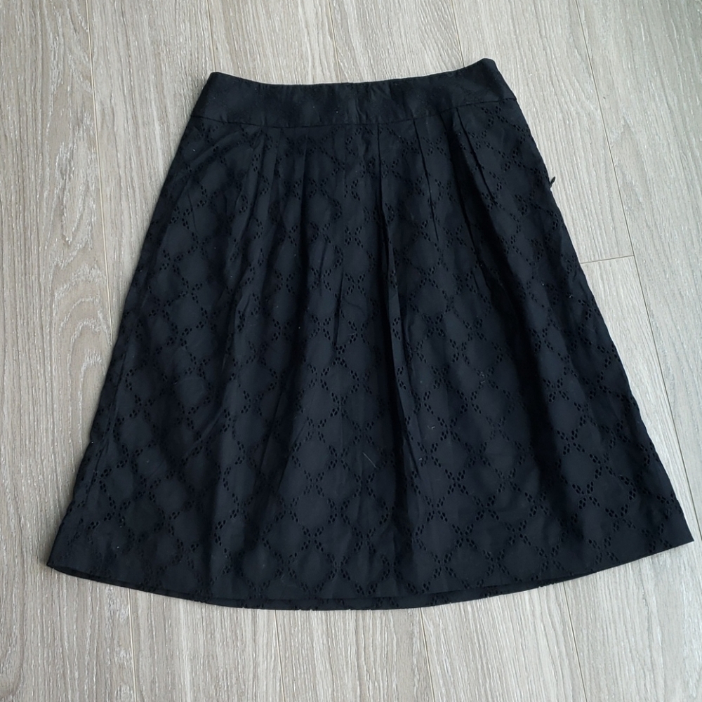 Loft black eyelet skirt, size 2P
